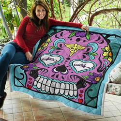 Sugar Skull Nurse Quilt Blanket Dhc020120188Td and Home Decor