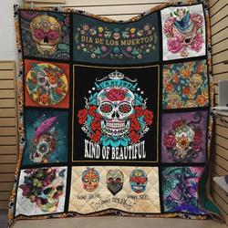 Sugar Skull Once Voice Kind Of Beautiful Quilt Blanket Great Customized Blanket Gifts For Birthday Christmas Thanksgiving and Home Decor