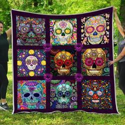 Sugar Skull Sugar Skull Lover Quilt Blanket Chrismas Gift Dhc04011210Dd and Home Decor
