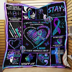 Suicide Prevention Awareness Quilt Blanket and Home Decor