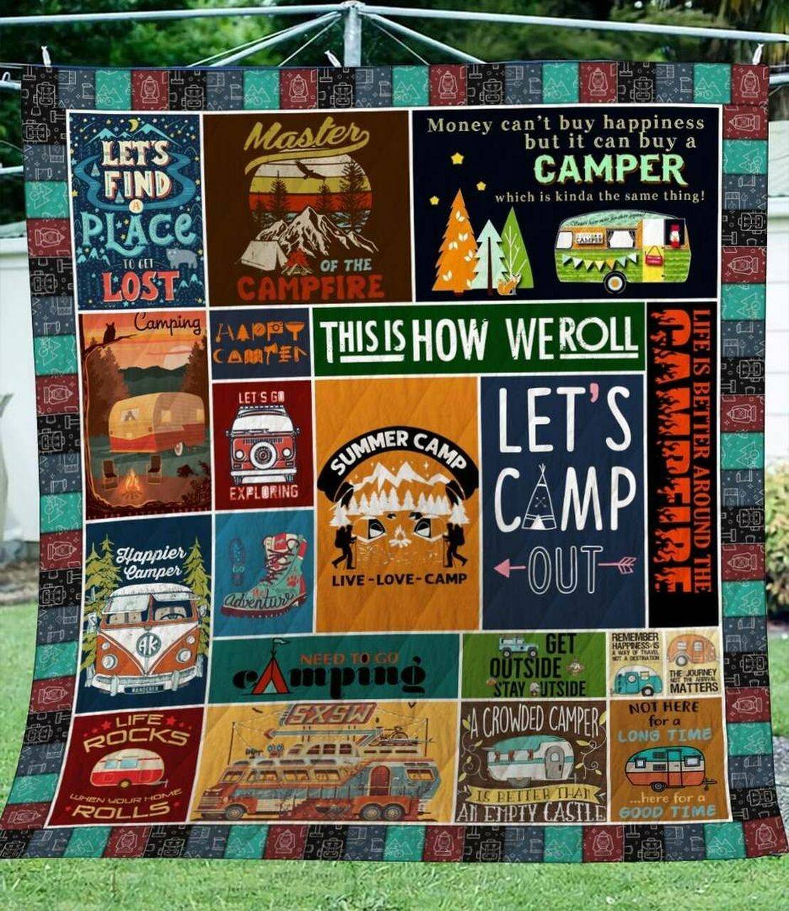 Summer Camp Live Love Camping Clp270681 Quilt Blanket and Home Decor