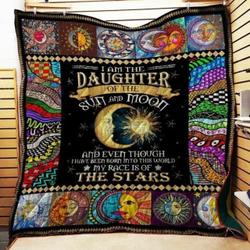 Sun And Moon My Race Is Of The Stars Quilt Blanket Great Customized Blanket Gifts For Birthday Christmas Thanksgiving and Home Decor