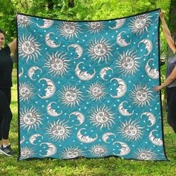 Sun Moon Blue Cl12100640Mdq Quilt Blanket and Home Decor
