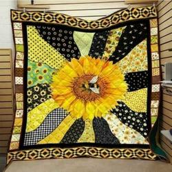 Sunflower Bee Cla0710738Q Quilt Blanket and Home Decor