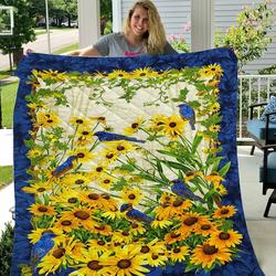 Sunflower Bluebird Quilt  Quilt and Home Decor