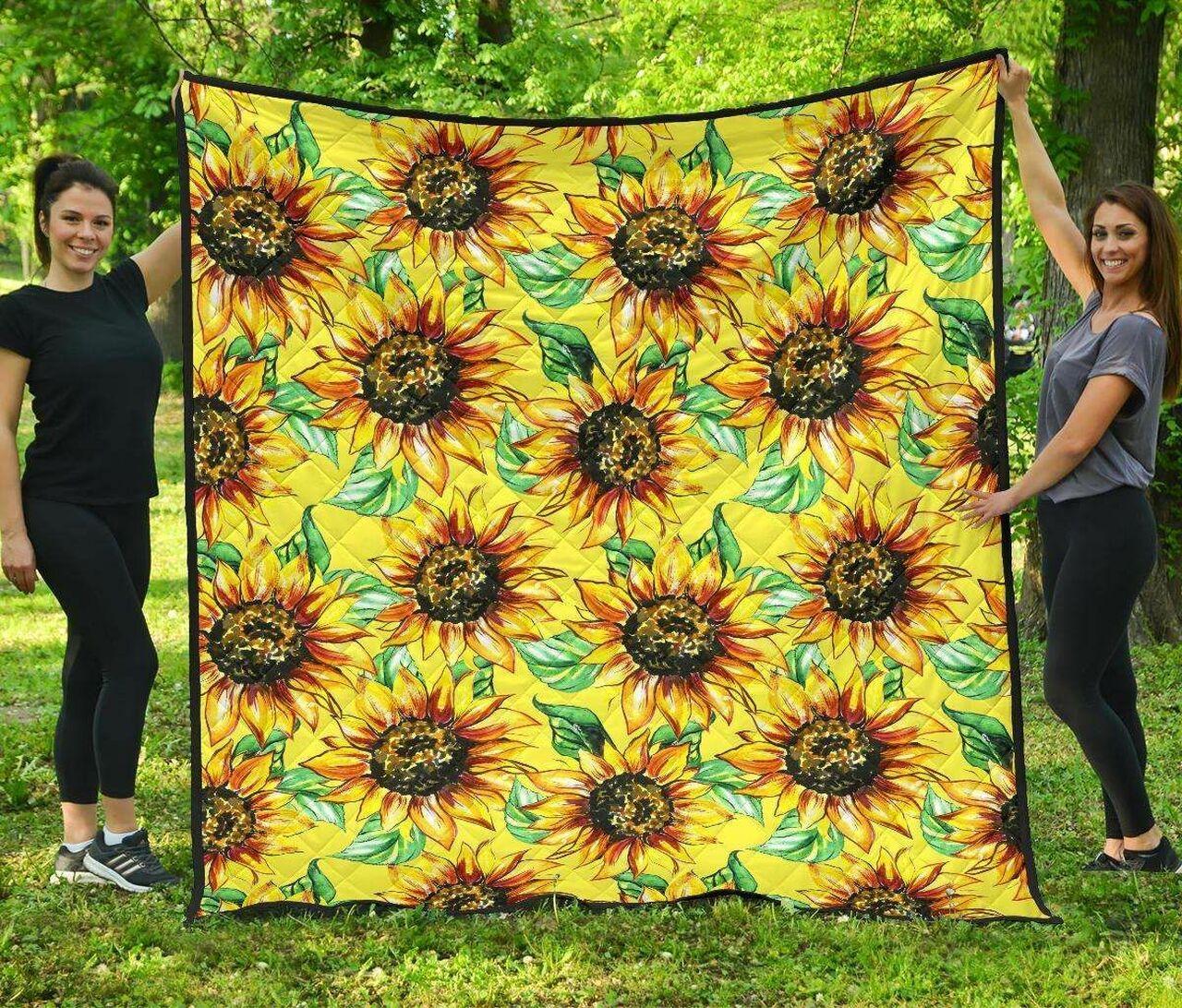 Sunflower Cartoon Cl12100646Mdq Quilt Blanket and Home Decor