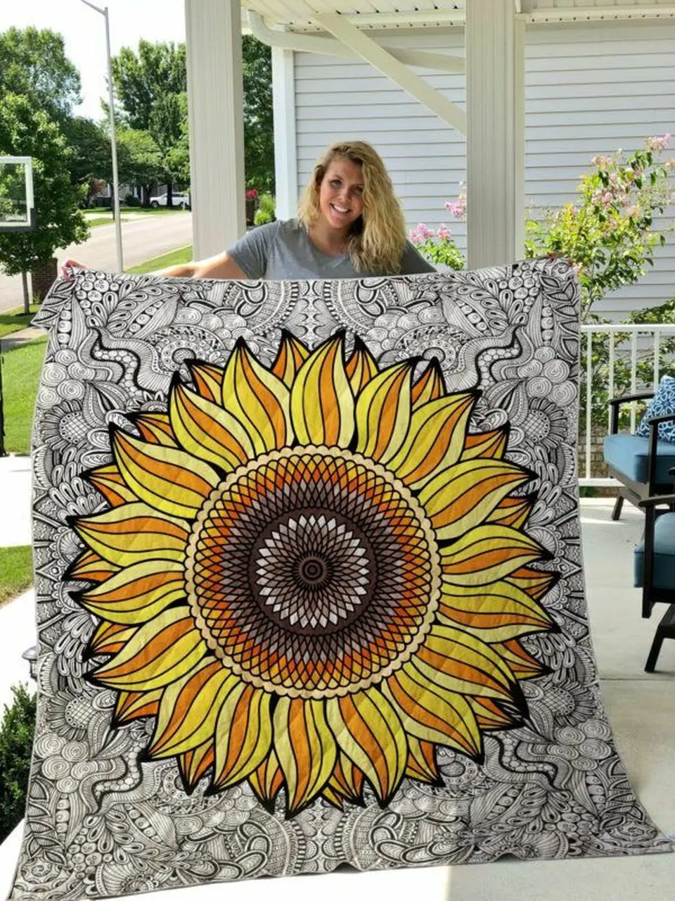Sunflower Cl14100466Mdq Quilt Blanket and Home Decor