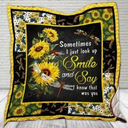 Sunflower Dragonfly Cl22100489Mdq Quilt Blanket and Home Decor