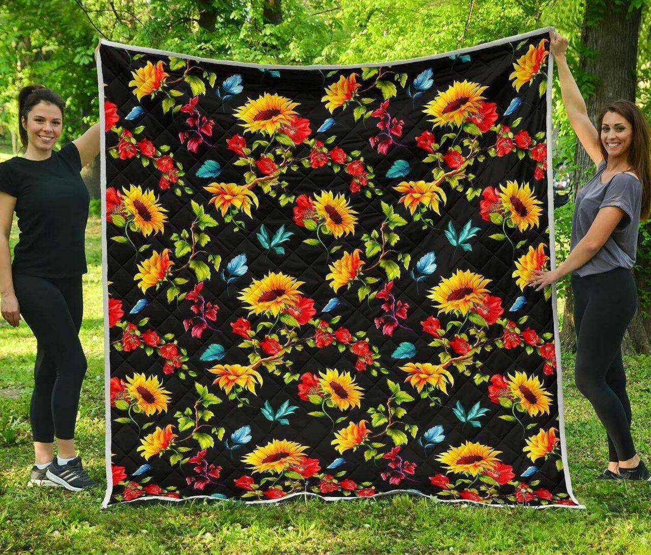 Sunflower Floral Cl17100574Mdq Quilt Blanket and Home Decor