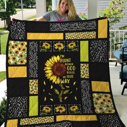 Sunflower Girl Quilt Blanket Great Customized Gifts For Birthday Christmas Thanksgiving Perfect Gifts For Sunflower Lover and Home Decor