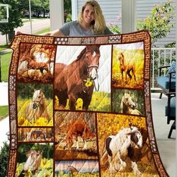 Sunflower Horse Quilt Blanket Dhc1402787Td and Home Decor