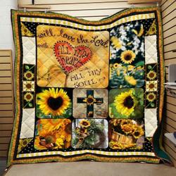 Sunflower  I Will Love Lord Quilt  Quilt and Home Decor
