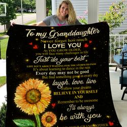 Sunflower  To My Granddaughter Quilt and Home Decor