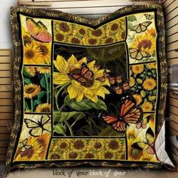 Sunflowers And Butterflies CL19100824MDQ Quilt Blanket and Home Decor