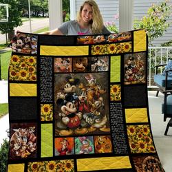 Sunflowers Mickey Mouse And Friends Quilt  Quilt and Home Decor