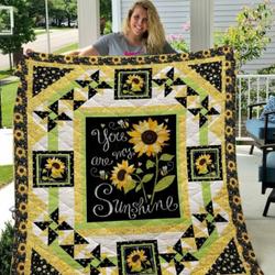 Sunflowers You Are My Sunshine Quilt Blanket and Home Decor