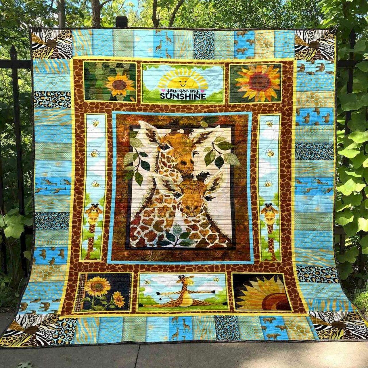 Sunshine Giraffe Pkd2006101 Quilt Blanket and Home Decor