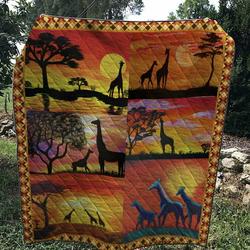 Sunshine Giraffe Quilt Design By Exrain and Home Decor
