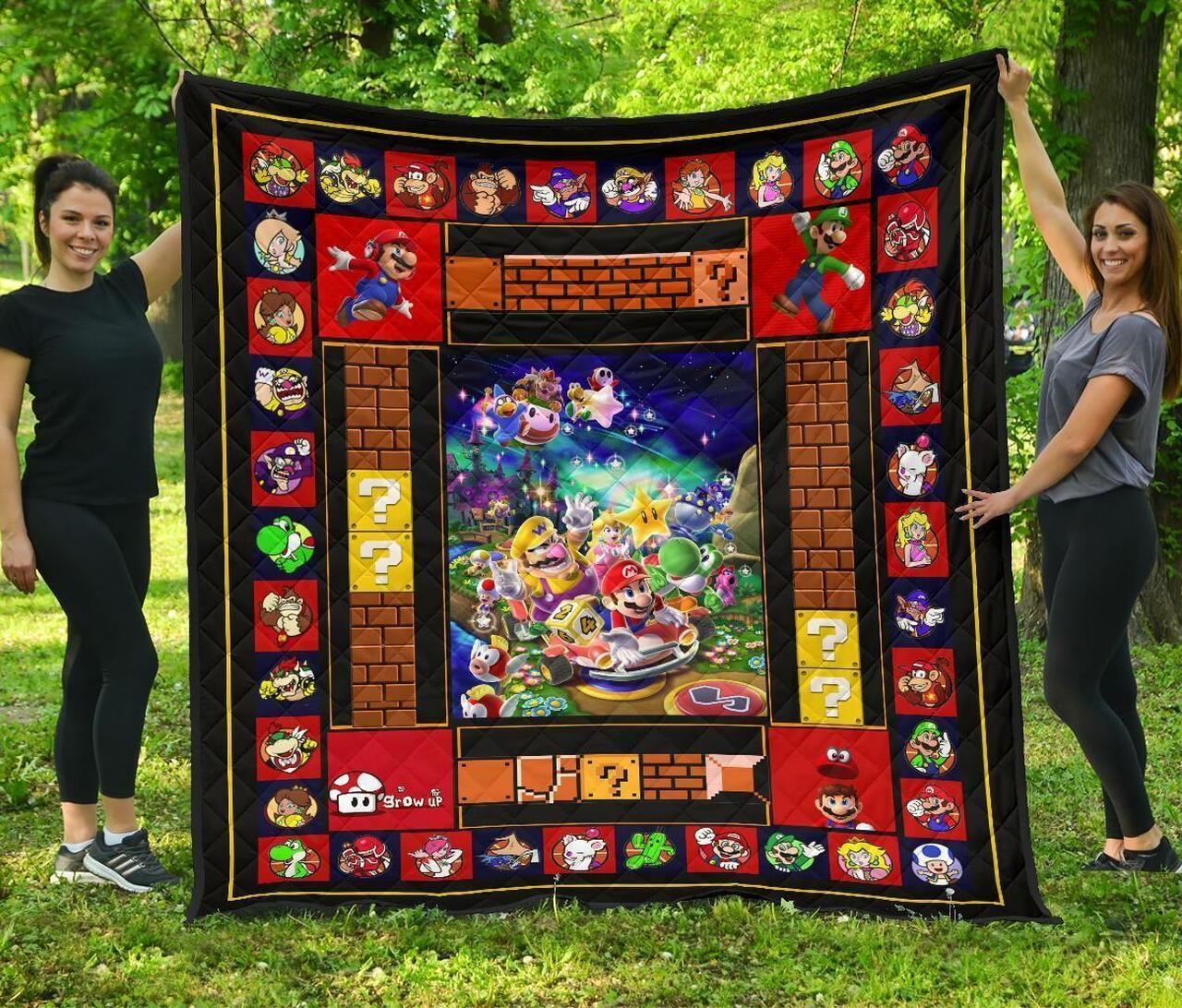 Super Mario Funny Gift Idea For Video Game Fan Quilt and Home Decor