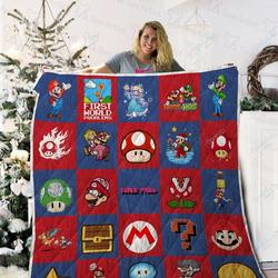 Super Mario Quilt Blanket 02275 and Home Decor