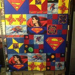 Superman Quilt Blanket Bn14  Quilt and Home Decor