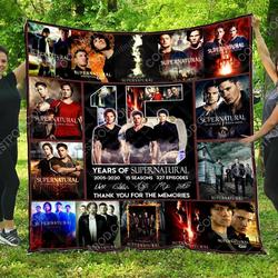 Supernatural 15 Years  Quilt Blanket and Home Decor