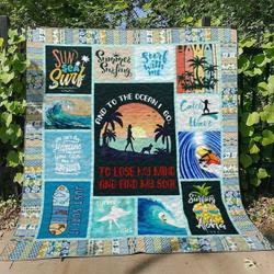 Surfing Hn170740 Quilt Blanket and Home Decor