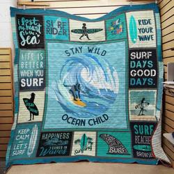 Surfing Quilt -V0508-8  Quilt and Home Decor