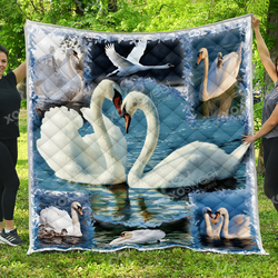 Swan Couple Love Quilt Blanket Great Customized Blanket Gifts For Birthday Christmas Thanksgiving and Home Decor