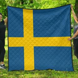 Sweden Flag Premium Quilt A6  Quilt and Home Decor