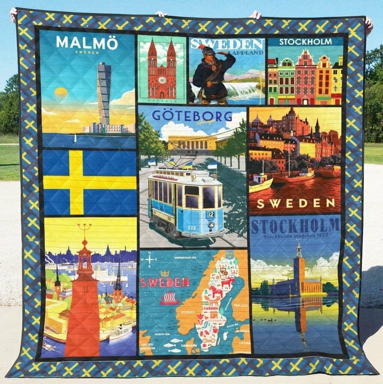 Sweden Qh080704B Tbg Quilt Blanket and Home Decor
