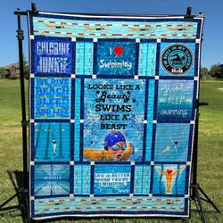 Swim Like A Beast Pkt240644 Quilt Blanket and Home Decor
