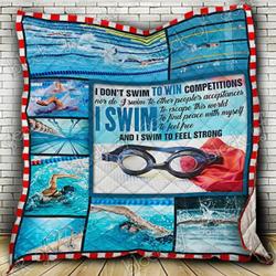 Swimming Cl18100690Mdq Quilt Blanket and Home Decor