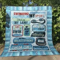 Swimming Is My Sport Quilt Blanket Tt99  Quilt and Home Decor