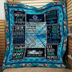 Swimming Quote Quilt Blanket Dhc0102394Td and Home Decor
