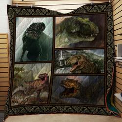 T-Rex Quilt Blanket and Home Decor