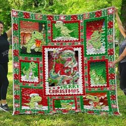 T-Rex Xmas  Quilt Home Decor  Quilt and Home Decor