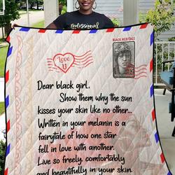 Ta Black Girl Letter Quilt Blanket and Home Decor