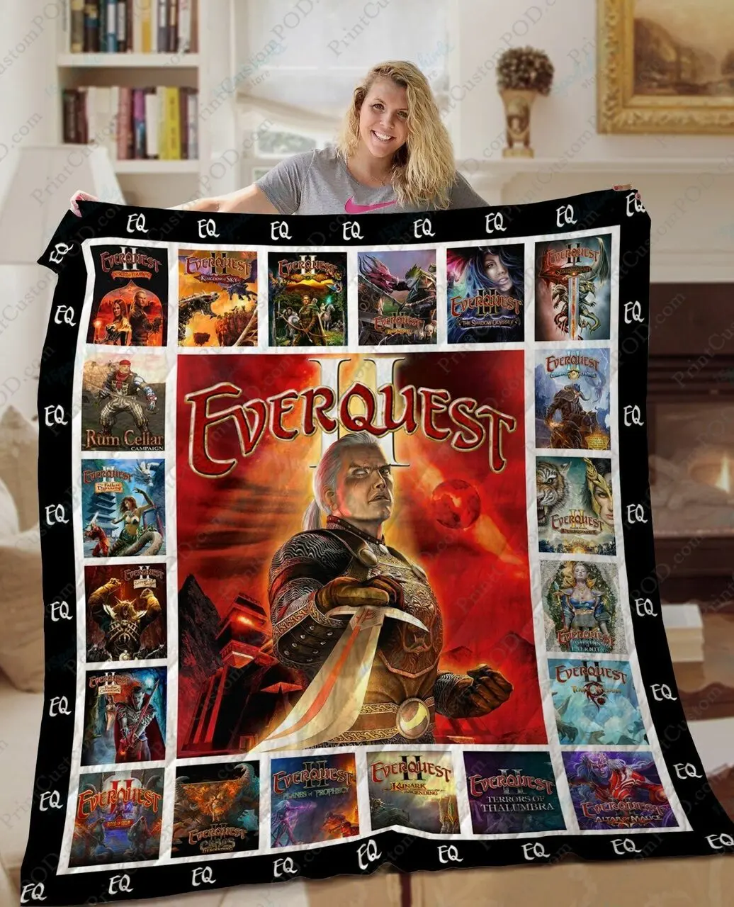 Ta Everquest Loading Screen Quilt Blanket Ver 3 and Home Decor