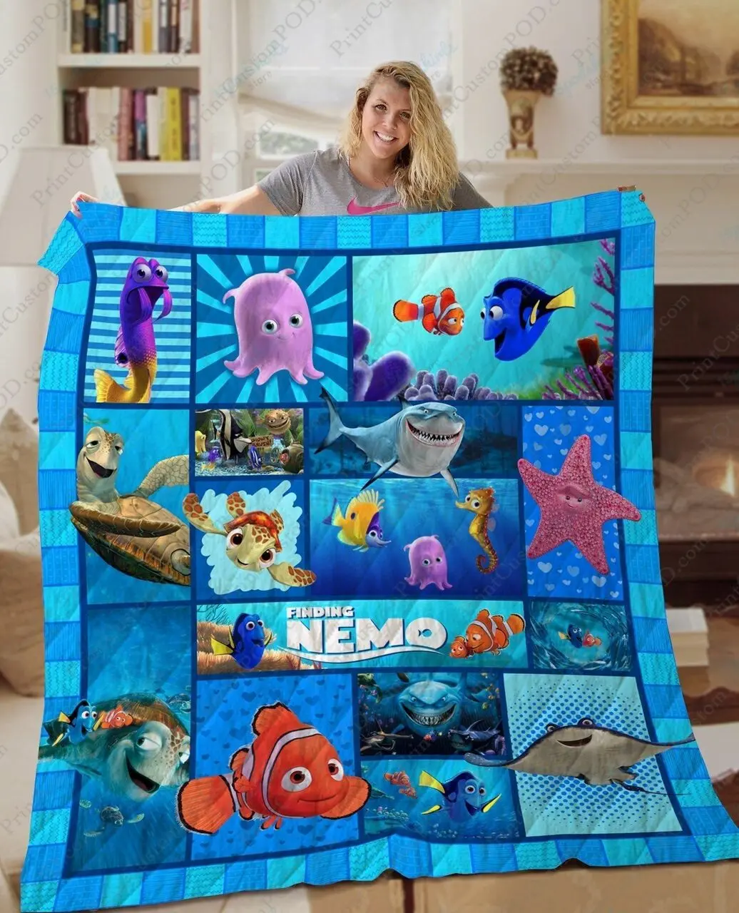 Ta Finding Nemo Quilt Blanket and Home Decor