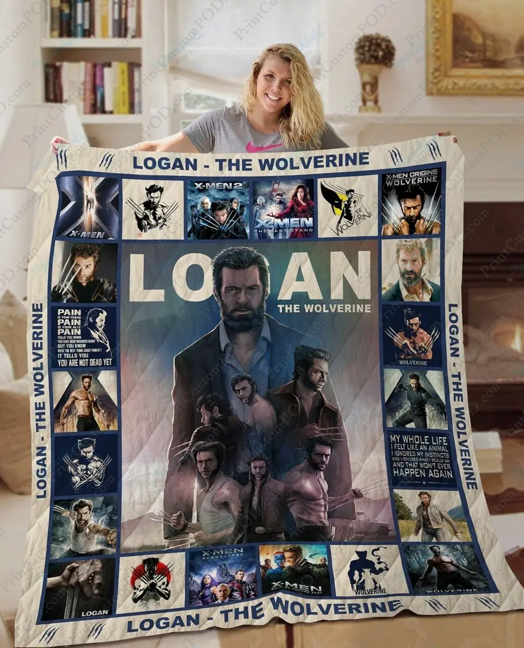 Ta Logan The Wolverine Quilt Blanket and Home Decor