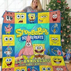 Ta Spongebob Anniversary Quilt Blanket and Home Decor