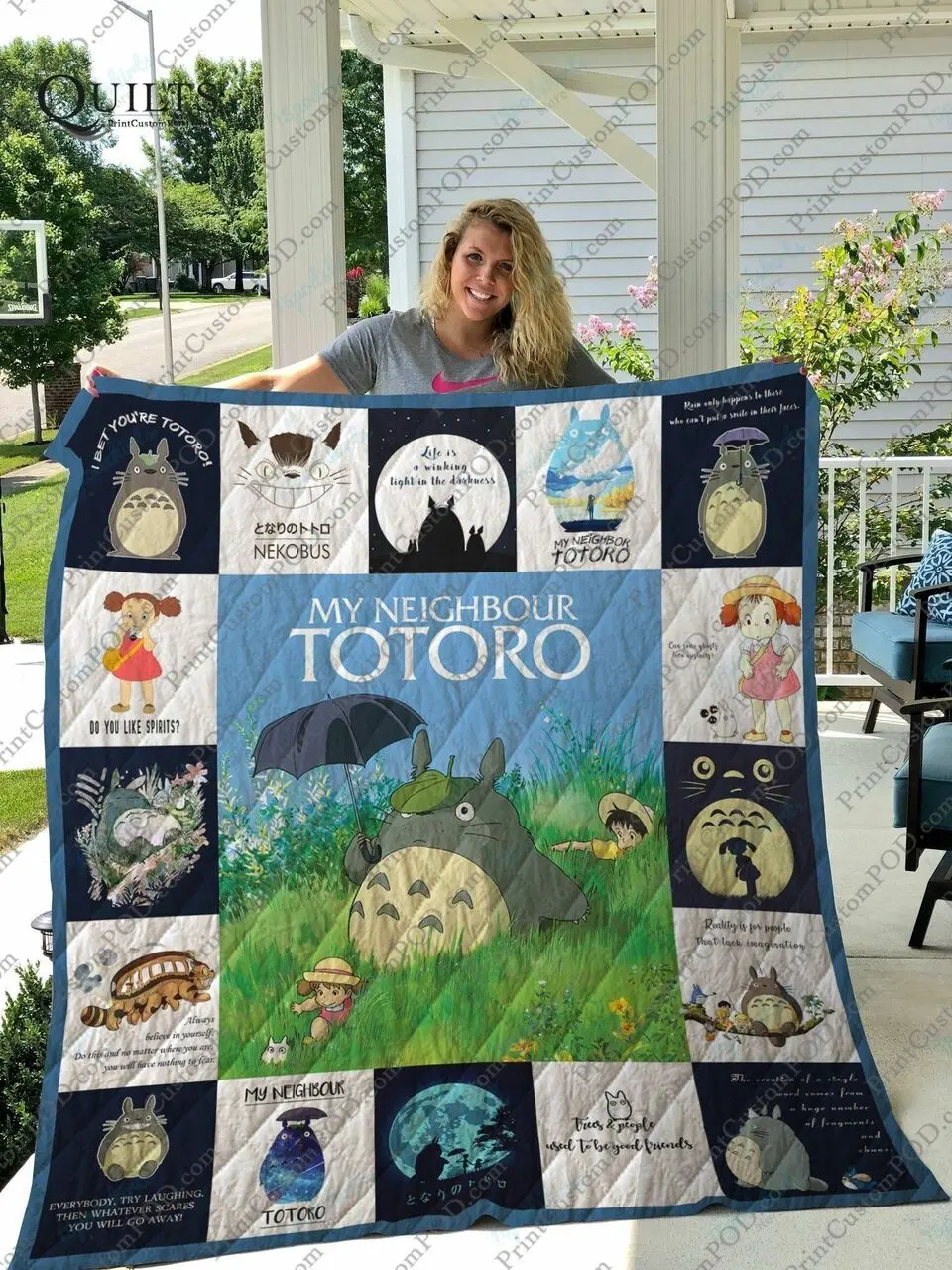 Ta Totoro Quilt Blanket Ver2 and Home Decor