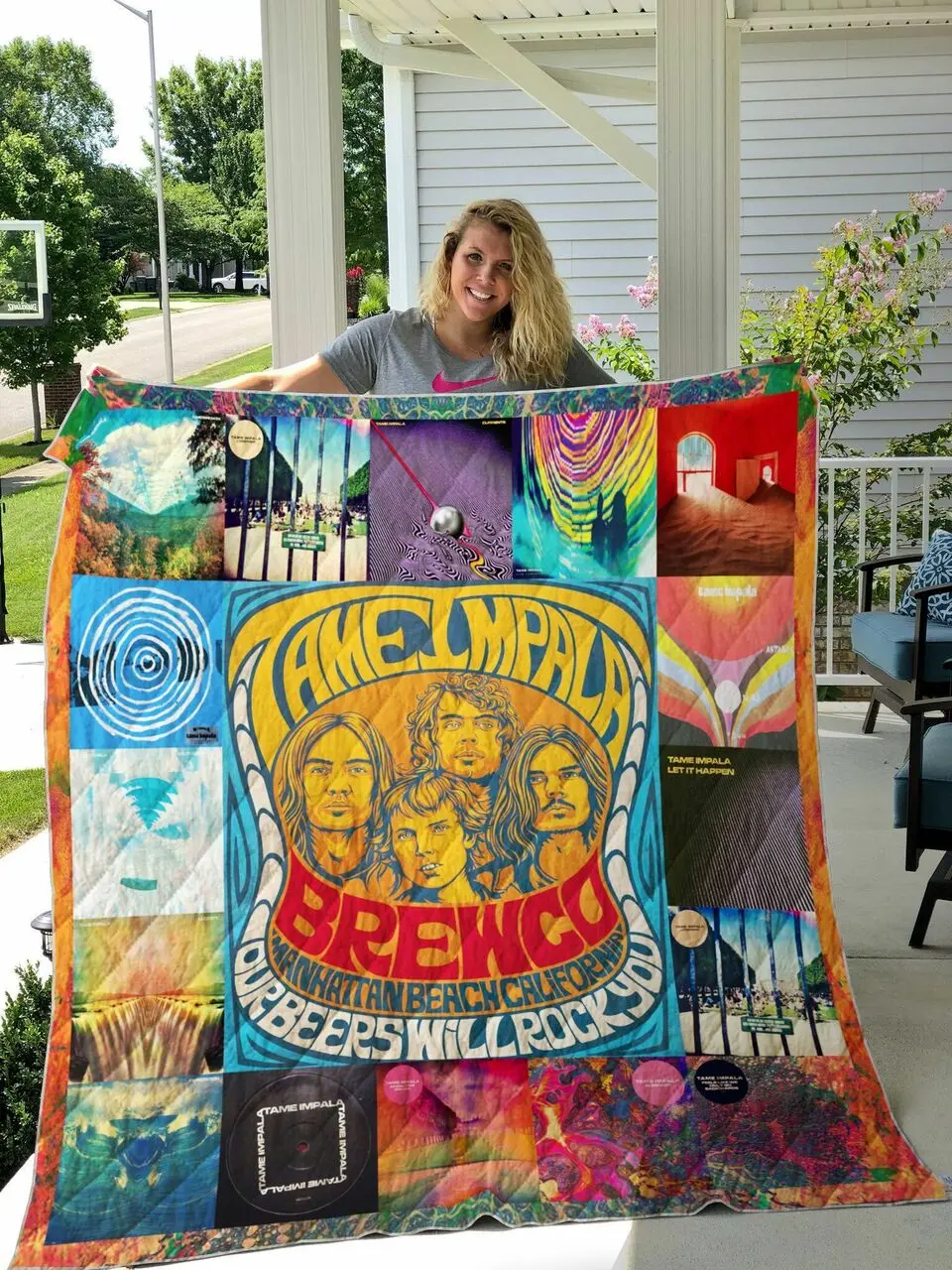 Tame Impala Custom Quilt Blanket 01 and Home Decor
