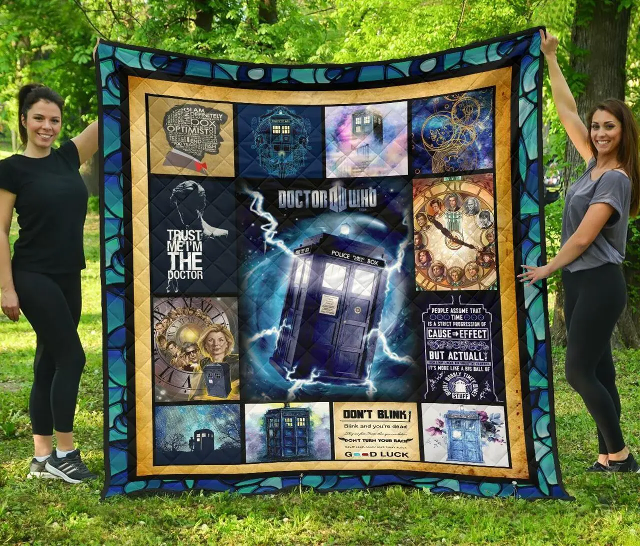 Tardis Doctor Who Funny Gift Idea For Fan Quilt and Home Decor