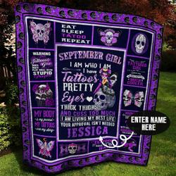 Tattoo Girl Personalized Quilt Blanket Bbb010650Ht and Home Decor