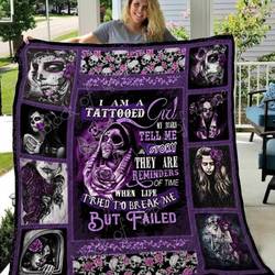 Tattooed Girl Blanket Kc1507 Quilt and Home Decor