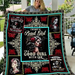 Tattooed Girl Blanket Kc1707 Quilt and Home Decor