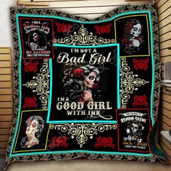 Tattooed Girl Cl2100492Mdq Quilt Blanket and Home Decor