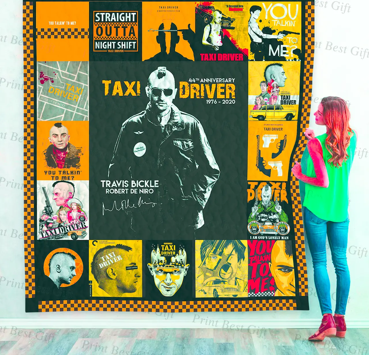 Taxi Driver Poster Quilt Blanket Ver 2 and Home Decor